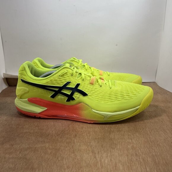 ASICS Gel-Resolution 9 Paris (1041A459-750) Yellow/Black Men Size 12.5 - Picture 1 of 9